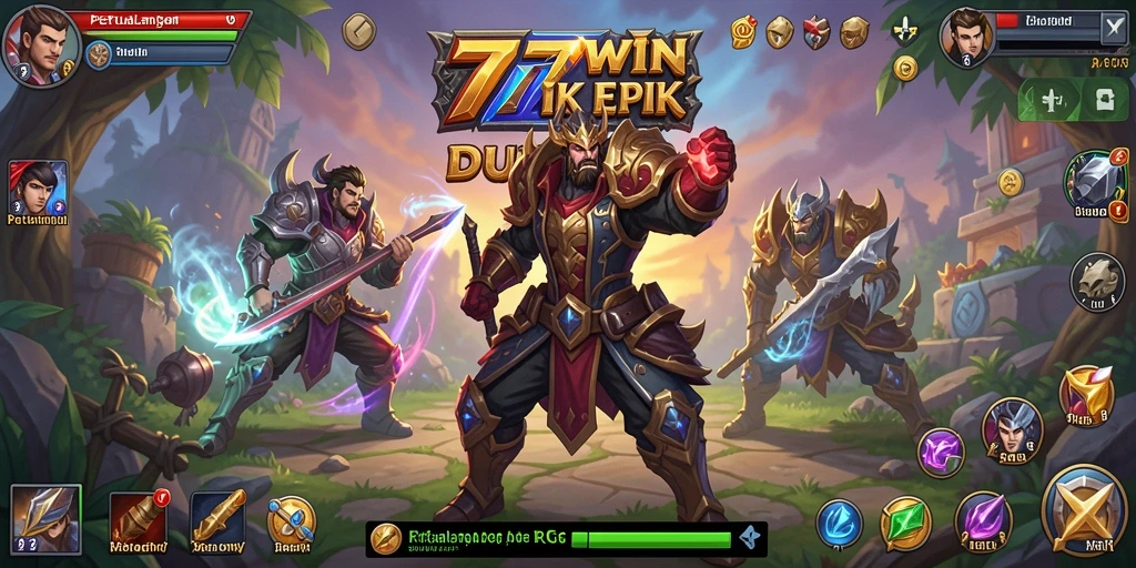 Tangkapan layar gameplay <strong>777WIN</strong> yang menunjukkan pertempuran seru dan dinamis.