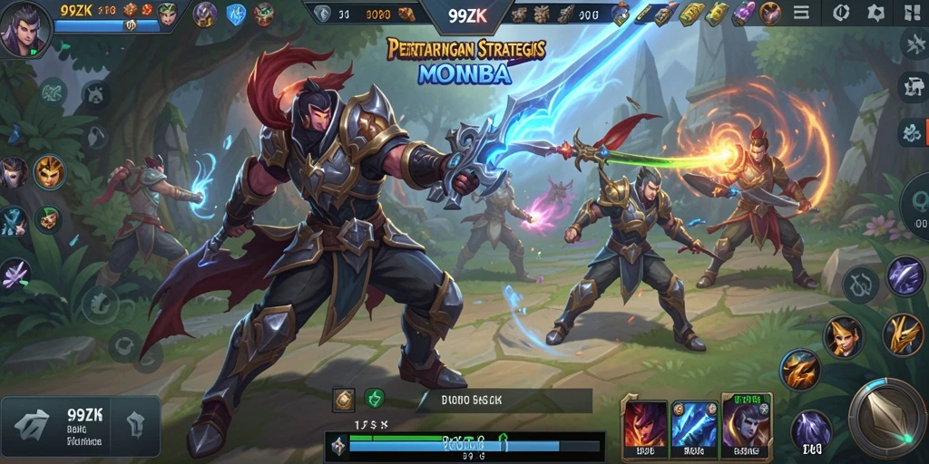 Screenshot menampilkan aksi seru dalam gameplay MOBA 99ZK.
