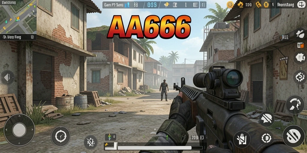 Screenshot gameplay menampilkan aksi laga seru dalam AA666.