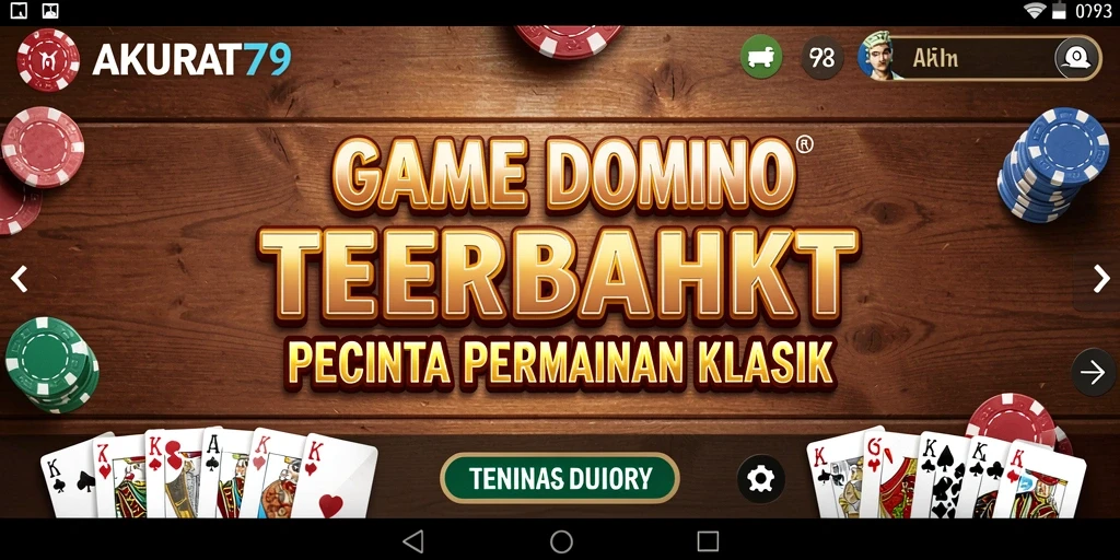 Screenshot gameplay Domino di AKURAT79 yang seru dan menarik.
