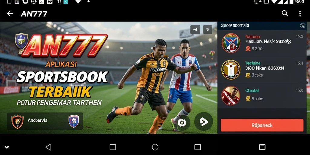 Tampilan menarik dari gameplay aplikasi Sportsbook AN777.