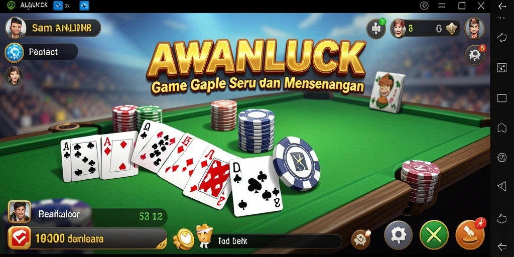 Tampilan gameplay seru AWANLUCK dalam permainan Gaple.