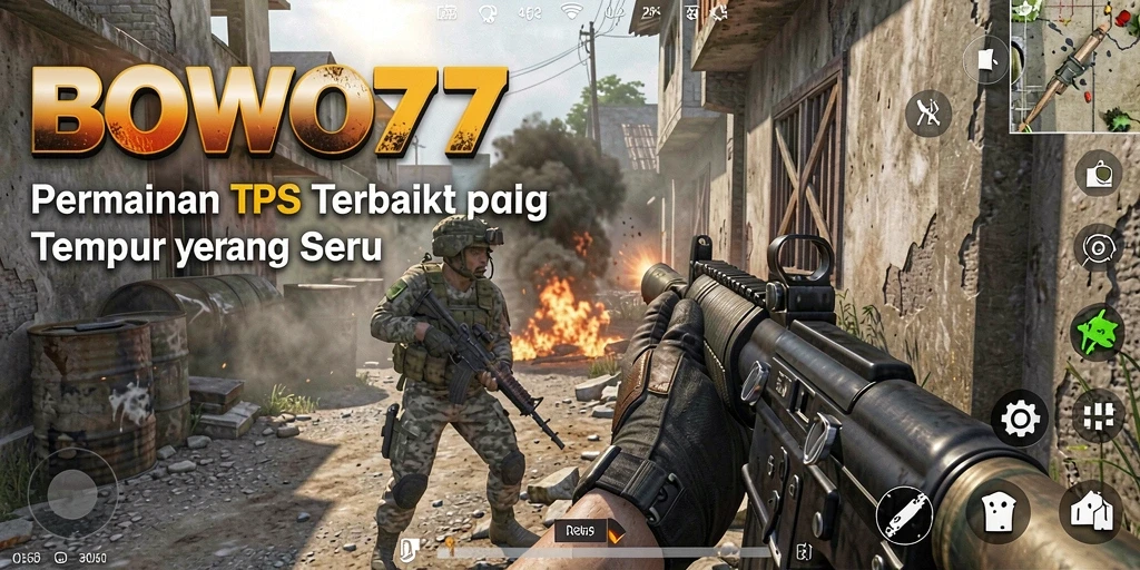 Tampilan gameplay menarik dari BOWO77 dalam aksi TPS.