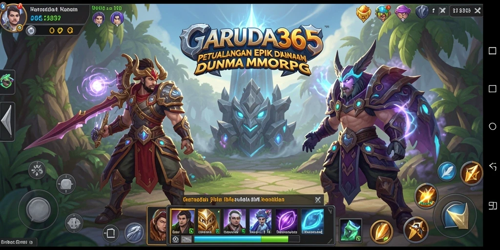 Screenshot menunjukkan pertempuran epik dalam dunia GARUDA365.