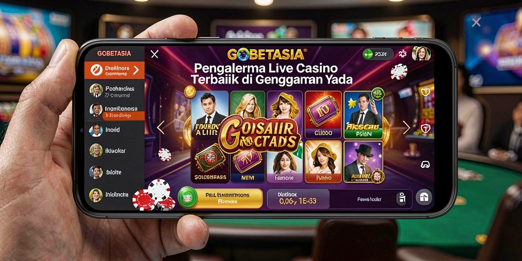 Tampilan screenshot GOBETASIA yang menunjukkan dealer Live Casino dalam aksi.