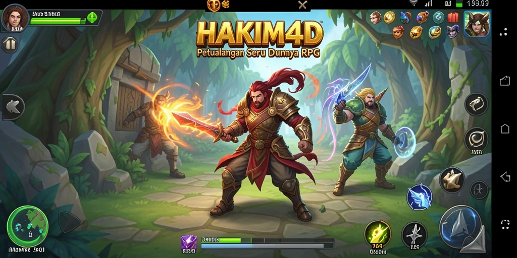 Tampilan gameplay seru HAKIM4D dengan karakter dan pertempuran.