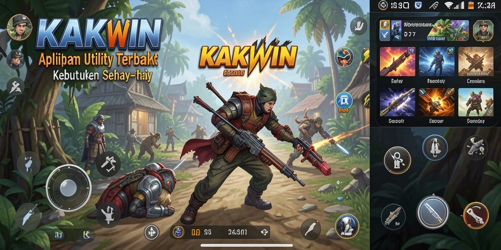 Screenshot KAKWIN menampilkan antarmuka aplikasi utility yang menarik dan fungsional.