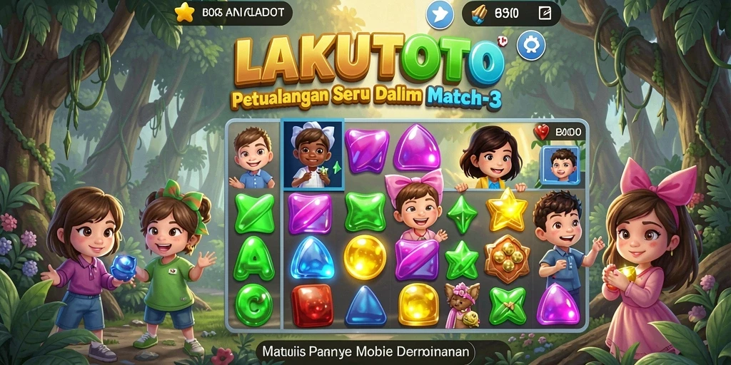 Tampilan gameplay menarik dari LAKUTOTO dengan level berwarna-warni.