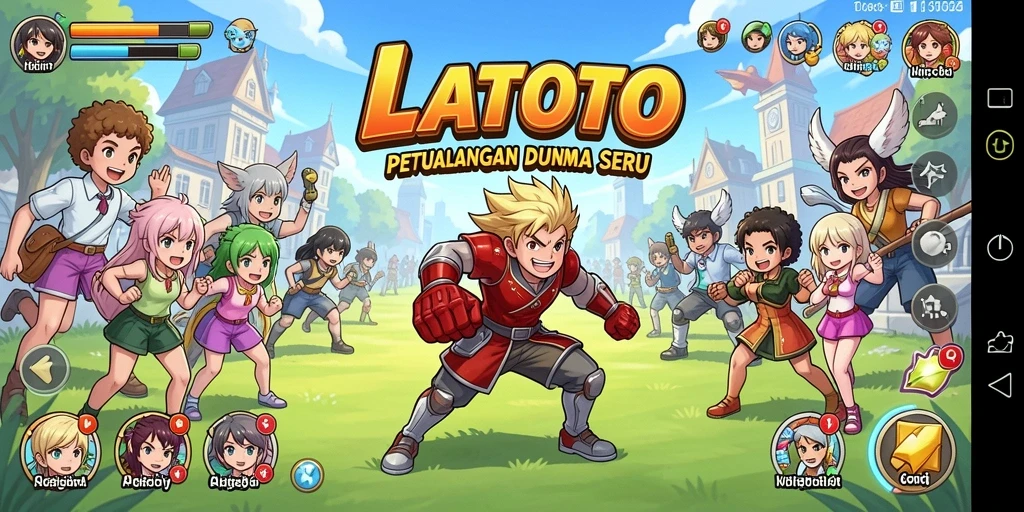 Tampilan gameplay LATOTO yang menakjubkan dan penuh warna.
