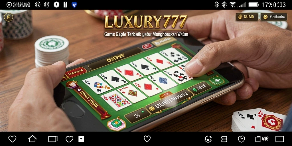 Gameplay seru LUXURY777 dalam permainan Gaple yang menantang.