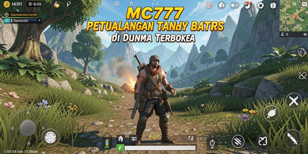 Screenshot gameplay MC777 menampilkan dunia terbuka yang luas dan penuh petualangan.