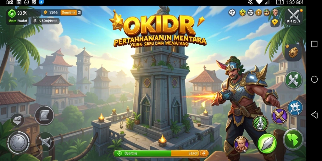 Menara pertahanan strategis dalam aksi menaklukkan musuh.