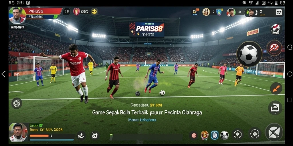 Tampilan gameplay mendebarkan dari PARIS88 dengan aksi sepak bola yang intens.