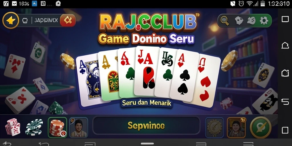 Tampilan gameplay domino yang menarik dan interaktif.