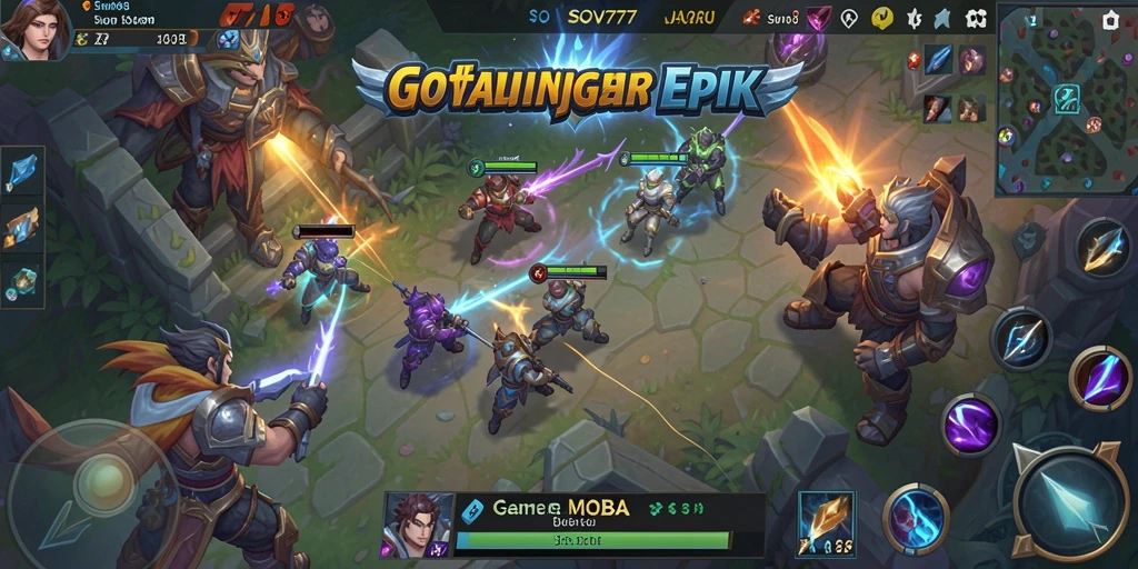 Screenshot gameplay SOV777 yang menampilkan pertarungan seru di arena.