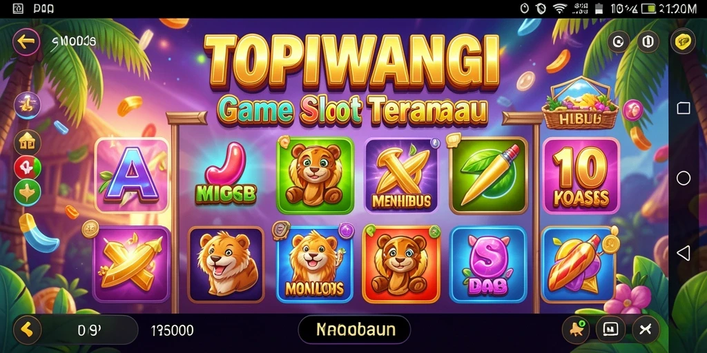 Tangkapan layar dari gameplay TOPIWANGI dengan fitur Slot yang menarik.