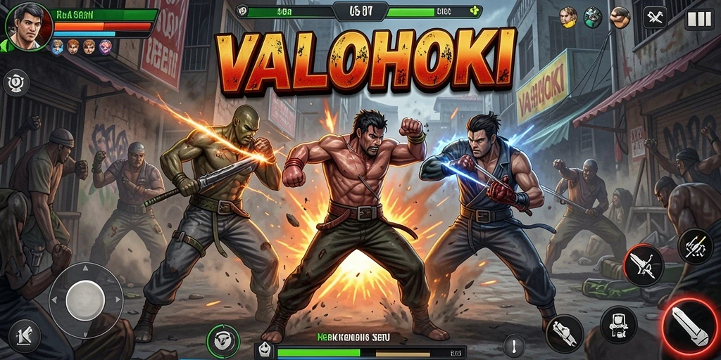 Tampilan gameplay VALOHOKI yang penuh aksi dan dinamis.