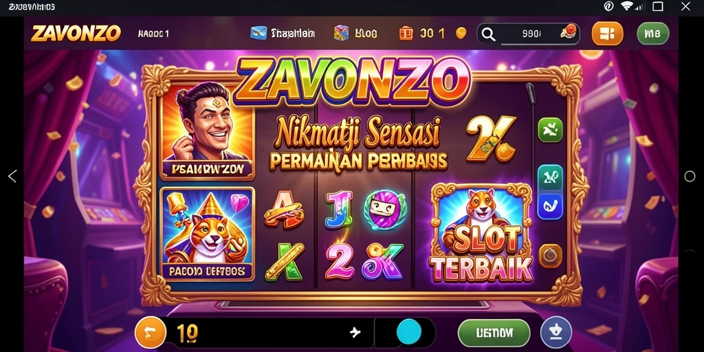 Screenshot gameplay <strong>ZAVONZO</strong> menampilkan mesin Slot yang memukau.